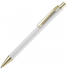 Ручка шариковая Lobby Soft Touch Gold, белая
