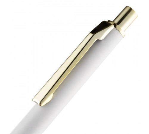 Ручка шариковая Lobby Soft Touch Gold, белая