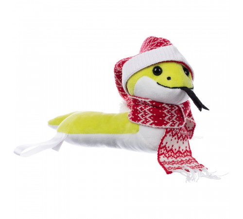 Мягкая игрушка Baby Snake Left, в красном шарфике и шапочке