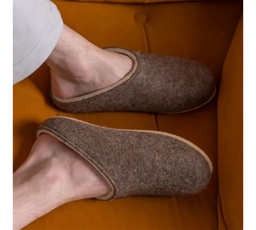 Домашние валенки Step, серо-коричневые (натуральные)