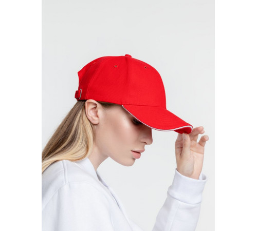 Бейсболка Generic, красная с белым кантом