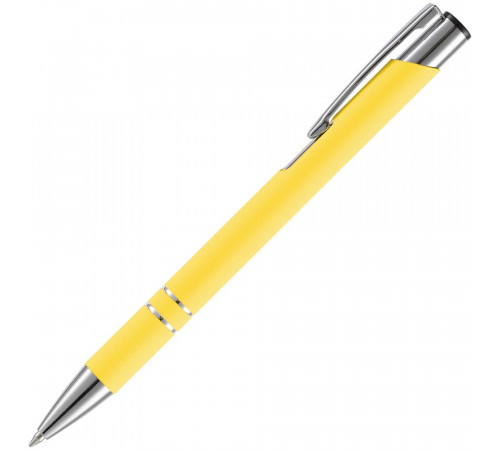 Ручка шариковая Keskus Soft Touch, желтая