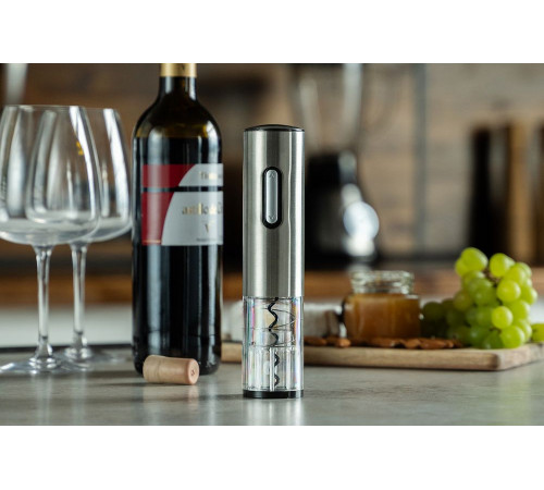 Электрический штопор с ножом для фольги Wine Diesel, серебристый