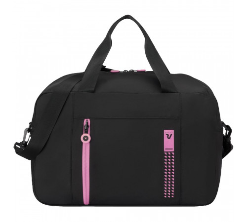 Сумка дорожная Compact Neon, черная с розовым