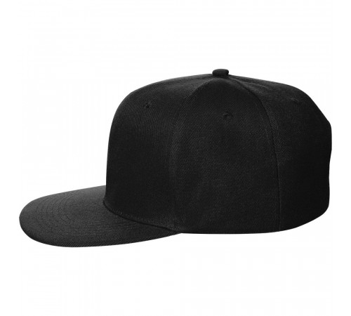 Бейсболка Snapback с прямым козырьком, черная