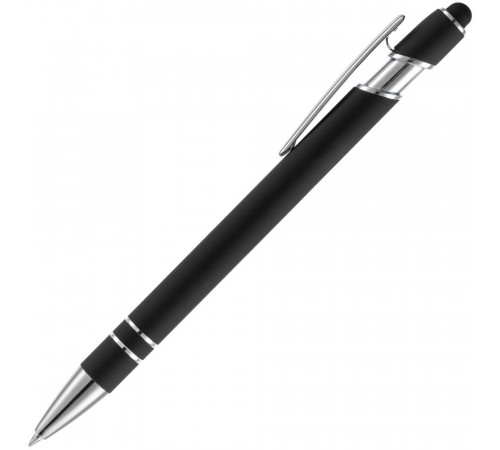 Ручка шариковая Pointer Soft Touch со стилусом, черная