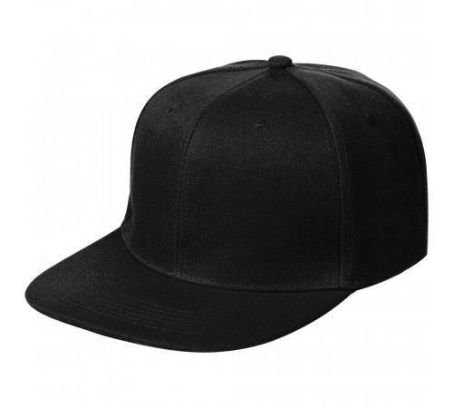 Бейсболка Snapback с прямым козырьком, черная