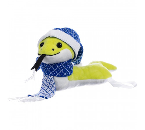 Мягкая игрушка Baby Snake Right, в синем шарфике и шапочке