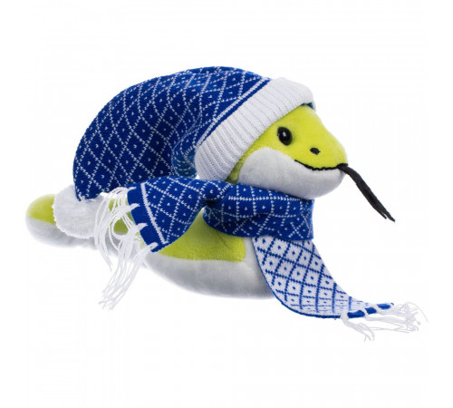 Мягкая игрушка Baby Snake Right, в синем шарфике и шапочке