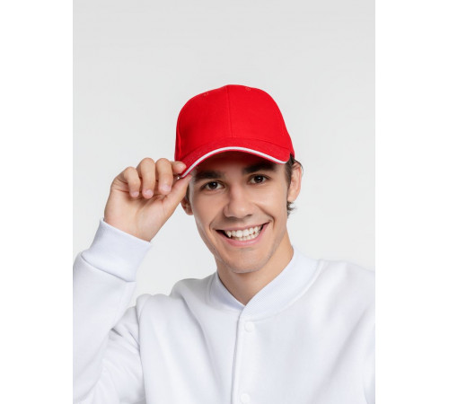 Бейсболка Generic, красная с белым кантом
