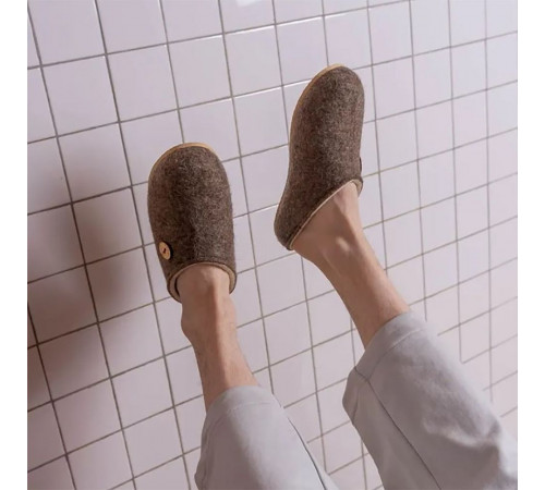Домашние валенки Step, серо-коричневые (натуральные)