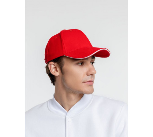 Бейсболка Generic, красная с белым кантом